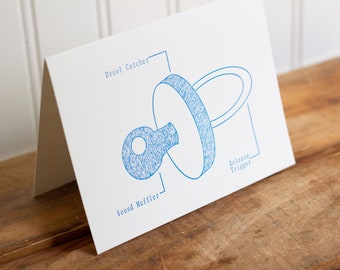 Humorous Baby Pacifier Diagram Card, New Parents Gift