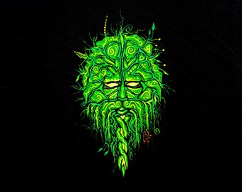 L'Uomo Verde. Primavera per il Signor Saxon (l'uomo per tutte le stagioni). Dipinto a mano (non stampato).
