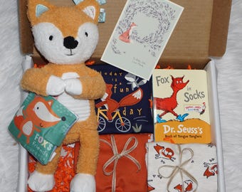 Baby Boy Gift Box, Baby Boy Fox Theme Gift Set, Welcome Baby Gift, Unique Baby Gift, Baby Shower Gift Box, Gift For New Parents, Newborn Set