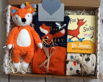 Baby Boy Gift Box, Baby Boy Fox Theme Gift Set, Welcome Baby Gift, Unique Baby Gift, Baby Shower Gift Box, Gift For New Parents, Newborn Set