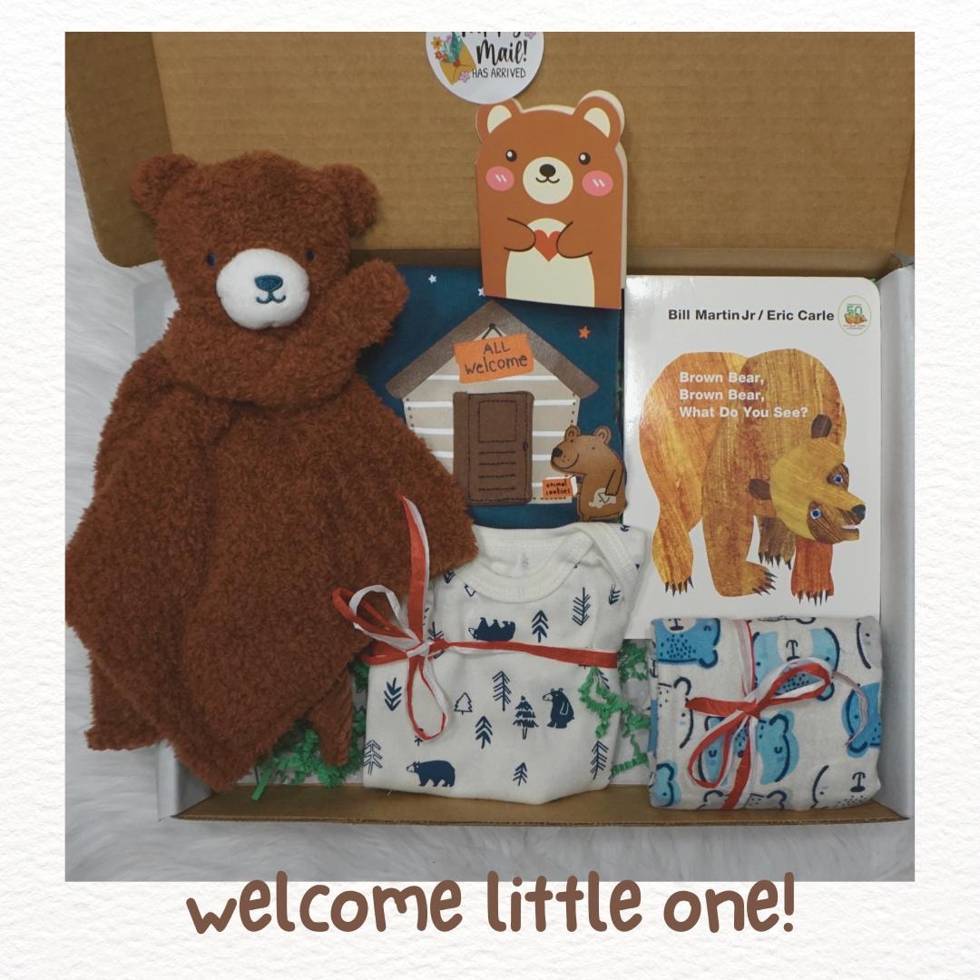 Baby Boy Bear Gift Set: Newborn Book & Blanket Box - Etsy