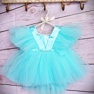 READY TO SHIP Turquoise Baby Tutu Dress with headband and shoes Wedding Party Tutu Vintage Tutu dress Princess tutu  photoshoot outfit Tutus