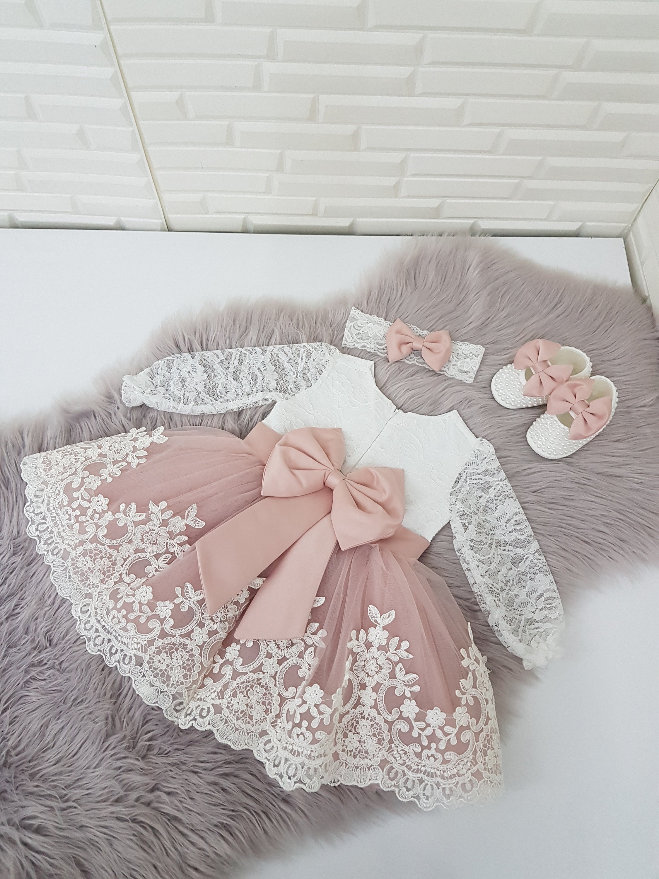 Baby Girl's Cosy Designer Knitted Dress 3-9 mon... - Folksy