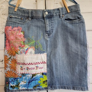 Women's Denim St. Therese Upcycle Skirt Size 8 - Etsy