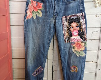 Levi&#39;s Upcycle Boyfriend Reina The Queen Jeans, Size 34x32