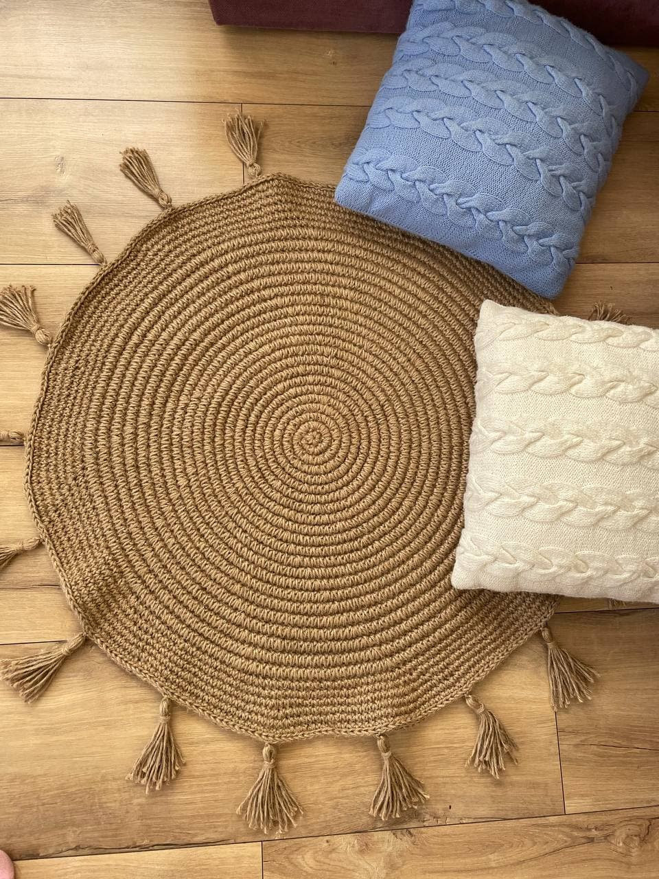 Natural round rug with massage effect Small Area Rug Boho Etsy