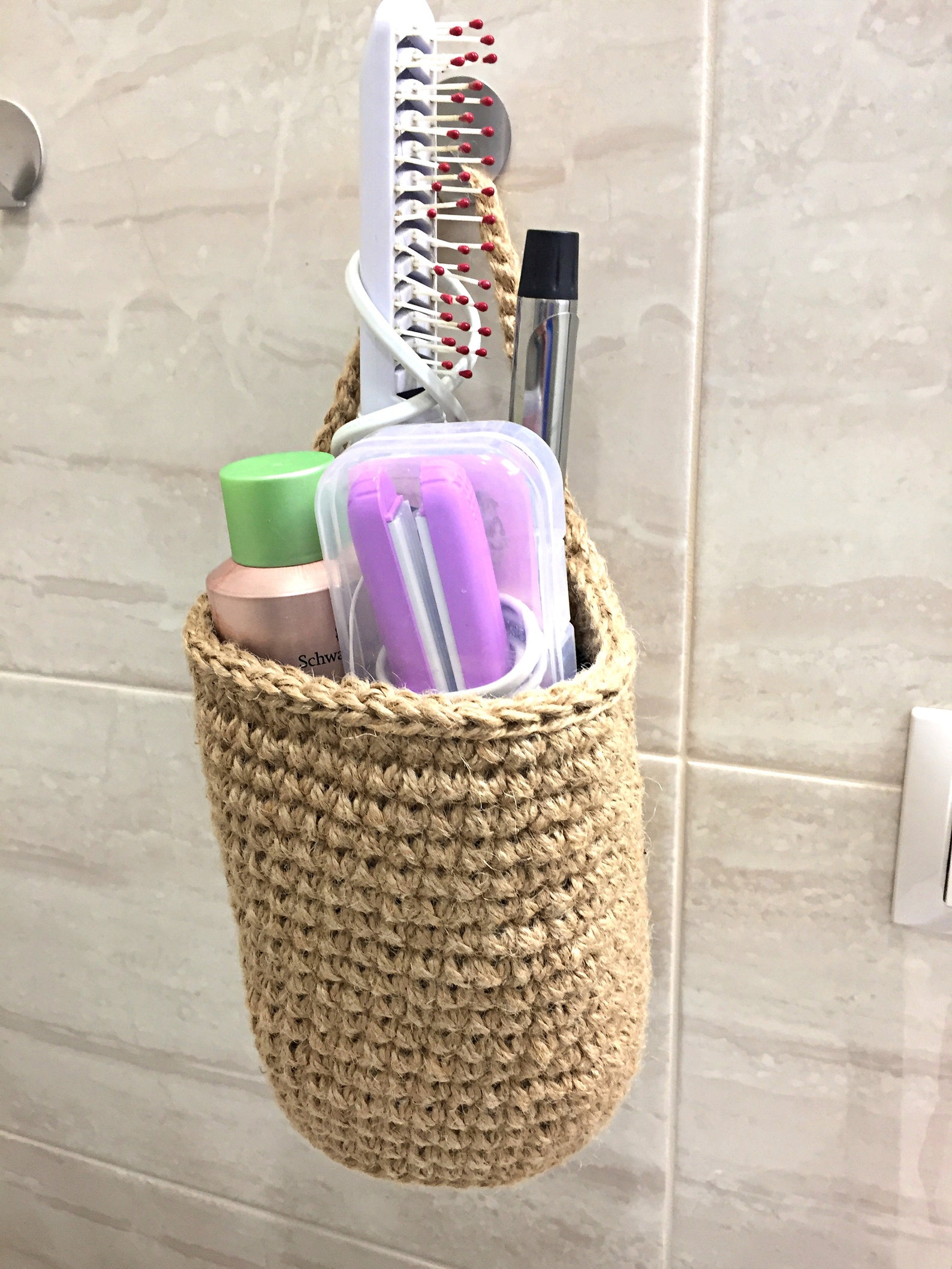 Wall Hanging basket Kitchen Bathroom storage organizer Woven Etsy