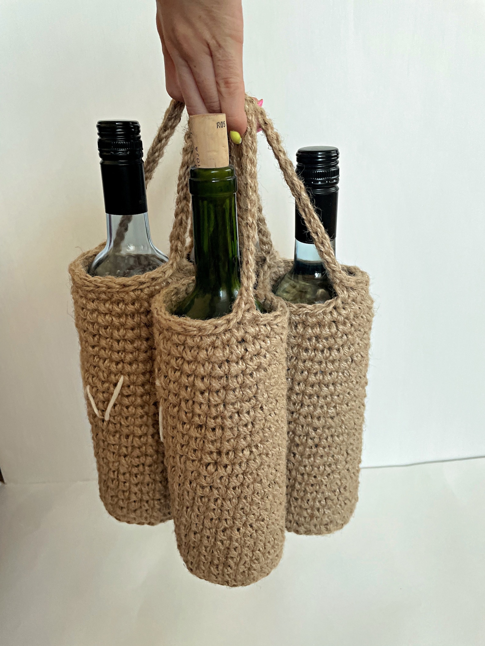 Wine Holder Hanging Bottle Holder Wall Hanging Baskets Wine Etsy
