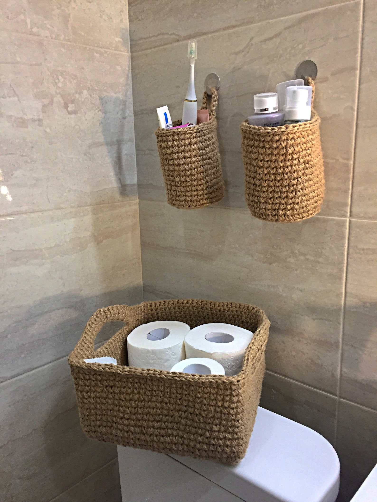 Wall hanging basket Kitchen Bathroom basket Wall Small Etsy