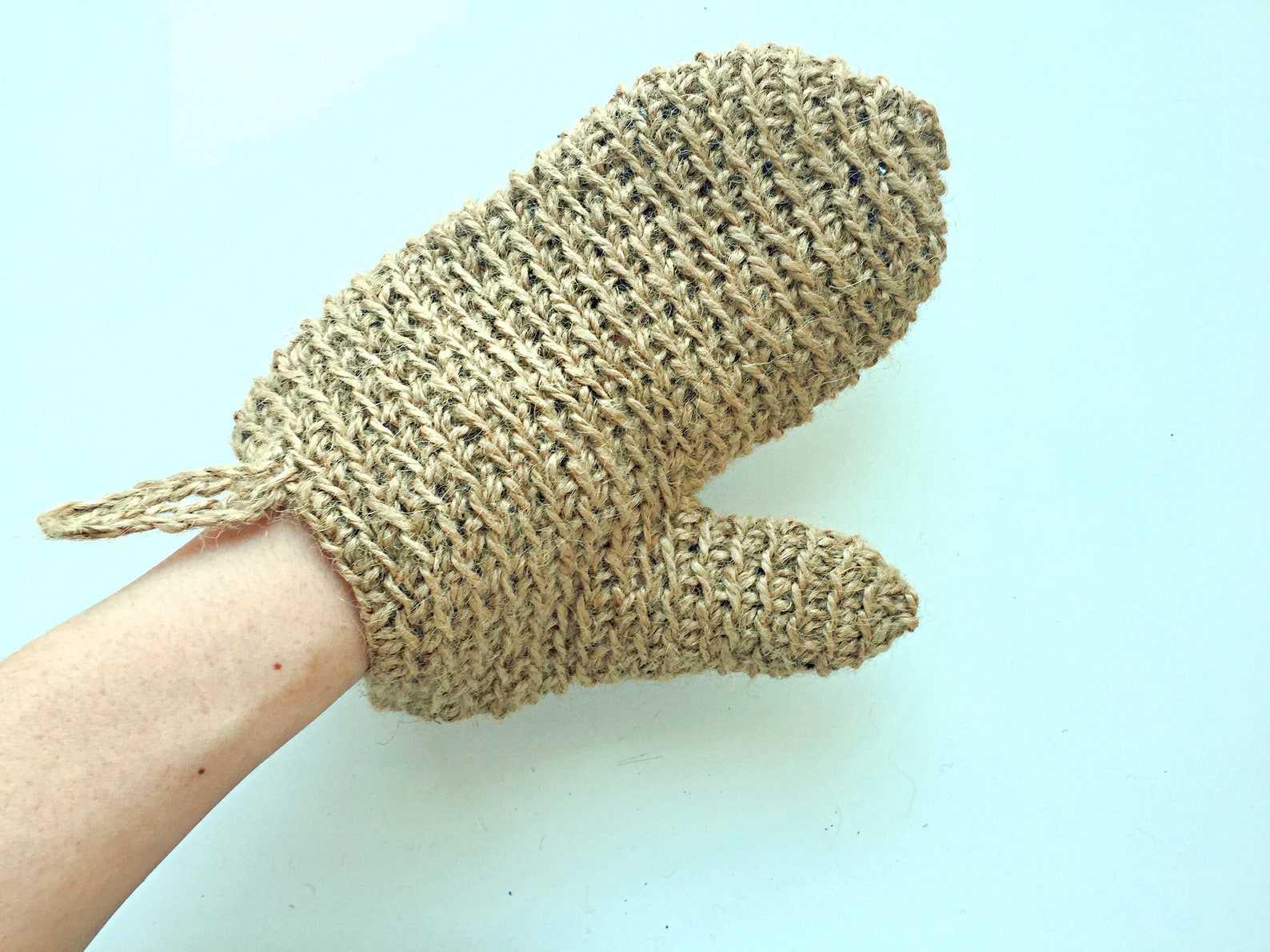 Washcloth glove Natural skin exfoliator Jute glove scrubber Etsy