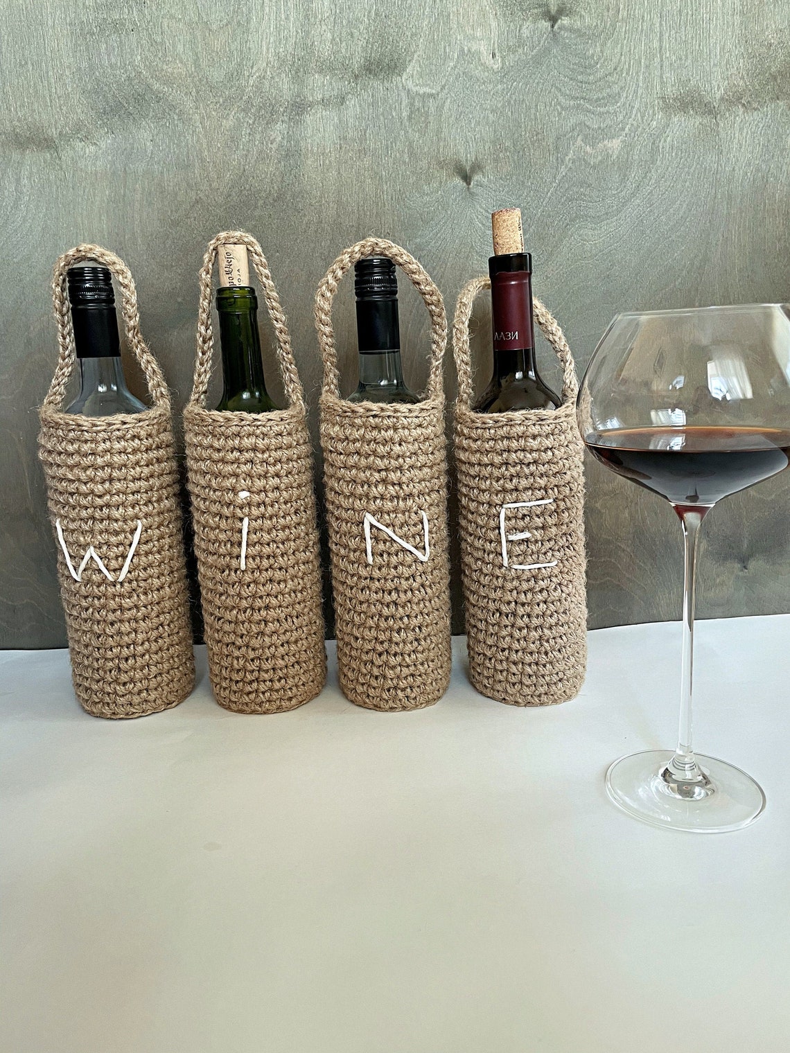 Wine Holder Hanging Bottle Holder Wall Hanging Baskets Wine Etsy