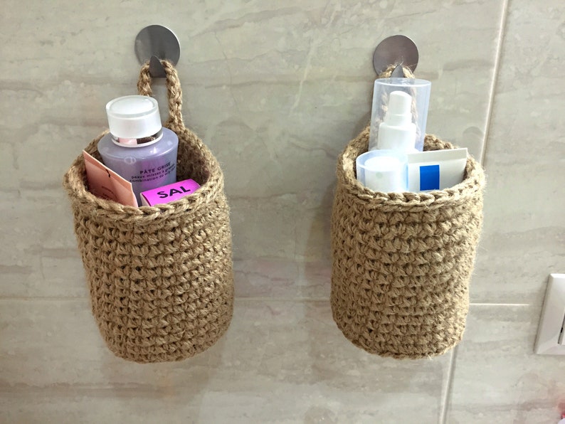 Wall hanging basket Kitchen Bathroom basket Wall Small Etsy