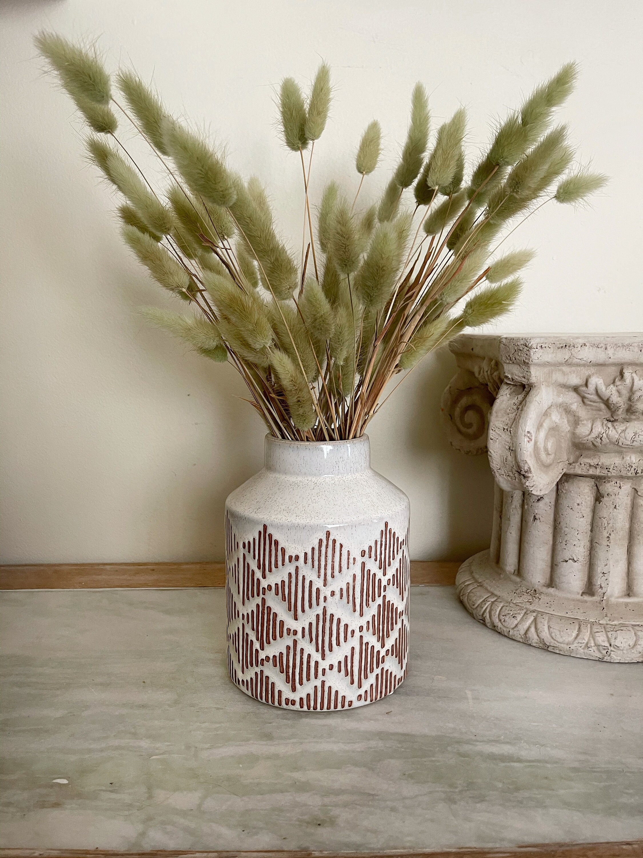 Dried Bunny Tail Grass Bunch With Vase Etsy