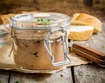 French Style Chicken Liver Pate - Foie Gras Natural Condiment, Sandwich Spread | Organic, Sustainable & Healthy Ingredients 250g Glass Jar