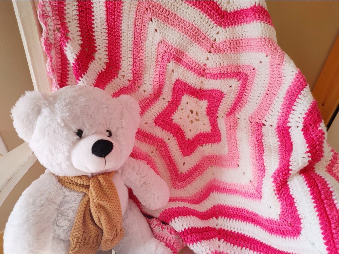 Crochet Baby Blanket Star Shaped Baby Blanket Handmade Baby Etsy
