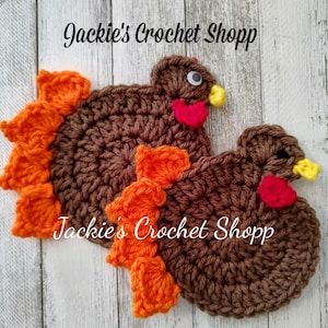 Patroon gehaakte onderzetter Turkije: decoratie Thanksgiving (pdf-patroon)