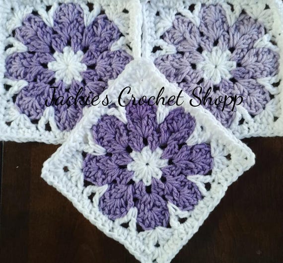 Crocheted Daisy Granny Square Pattern: Vintage Afghan Blanket (PDF Pattern)