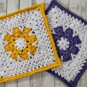 PDF granny square pattern, Daisy granny square, crochet granny square pattern, diy crochet, diy craft, mom gift