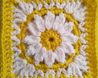 Ring Around The Daisy Granny Square, Crochet Pattern PDF Pattern