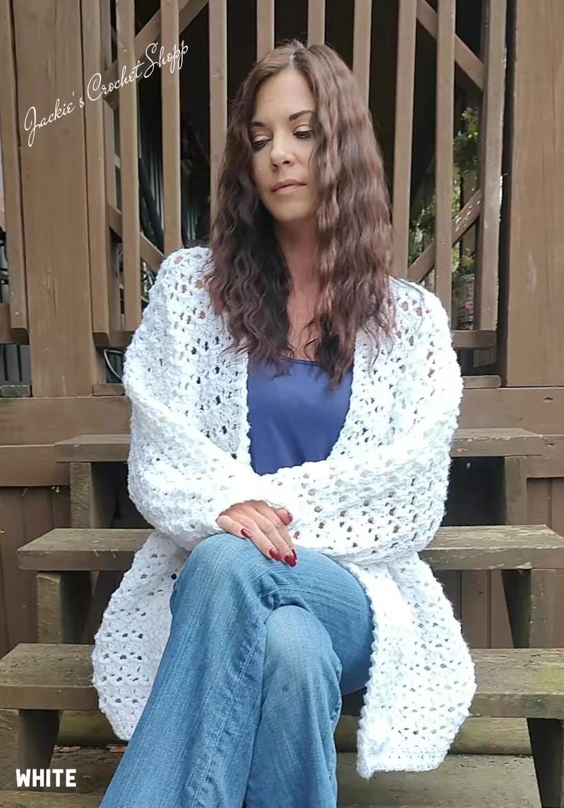Vintage Lace Crochet Cardigan Pattern (PDF), Sizes S/M to 5XL - Etsy