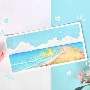 Rosy Beach - Serie Studi sull'Acqua - Stampa Fine Art - (18,5 x 9,3 cm)