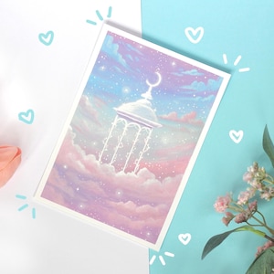Gazebo del cielo magico - Stampa artistica - 17,4 x 12,4 cm