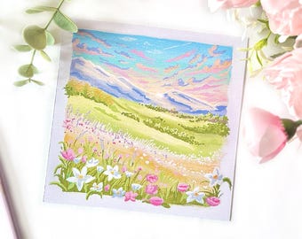 Art Print – Meadow Glow | 14 x 14 cm