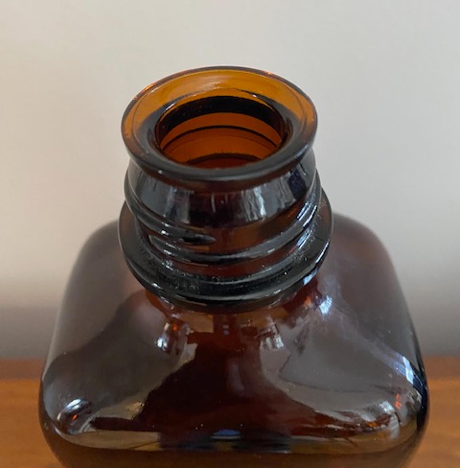 Vintage Amber Glass Rectangular Bottle, 1762 on Bottom - Etsy