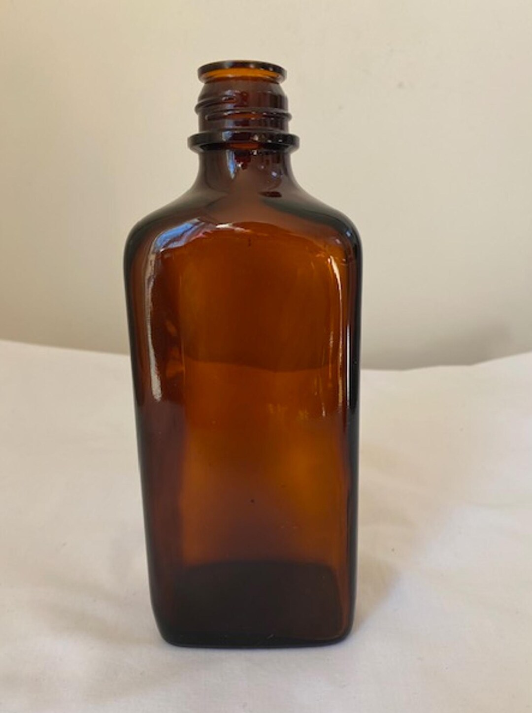 Vintage Amber Glass Rectangular Bottle, 1762 on Bottom - Etsy