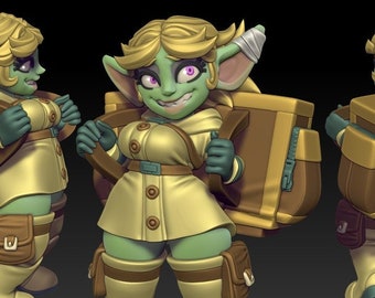 Bobbi | Merchant Goblin | Medium | Dungeons and Dragons | Pathfinder | Adventurer | Twin Goddess Miniatures