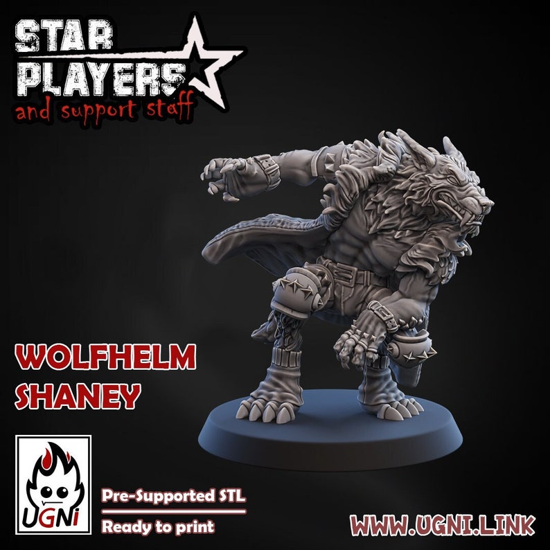 Wolfhelm Werewolf Star Player Fantasy Football Ugni Miniatures image 1