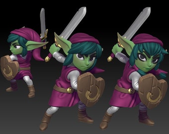 Plink | Hero Goblin | Medium | Dungeons and Dragons | Pathfinder | Adventurer | Twin Goddess Miniatures