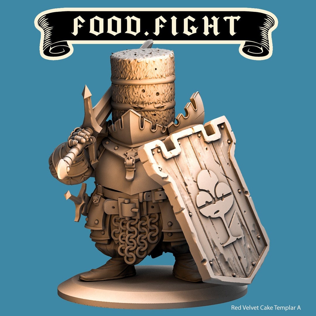 Red Velvet Cake Templar Food Fight 32mm or 75mm Scale Dungeons and