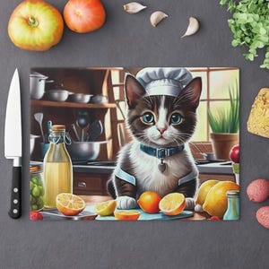 Adorable Chef Cat 1 Cutting Board