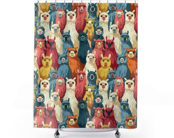 Llama Shower Curtain - Fun and Colorful Bathroom Decor