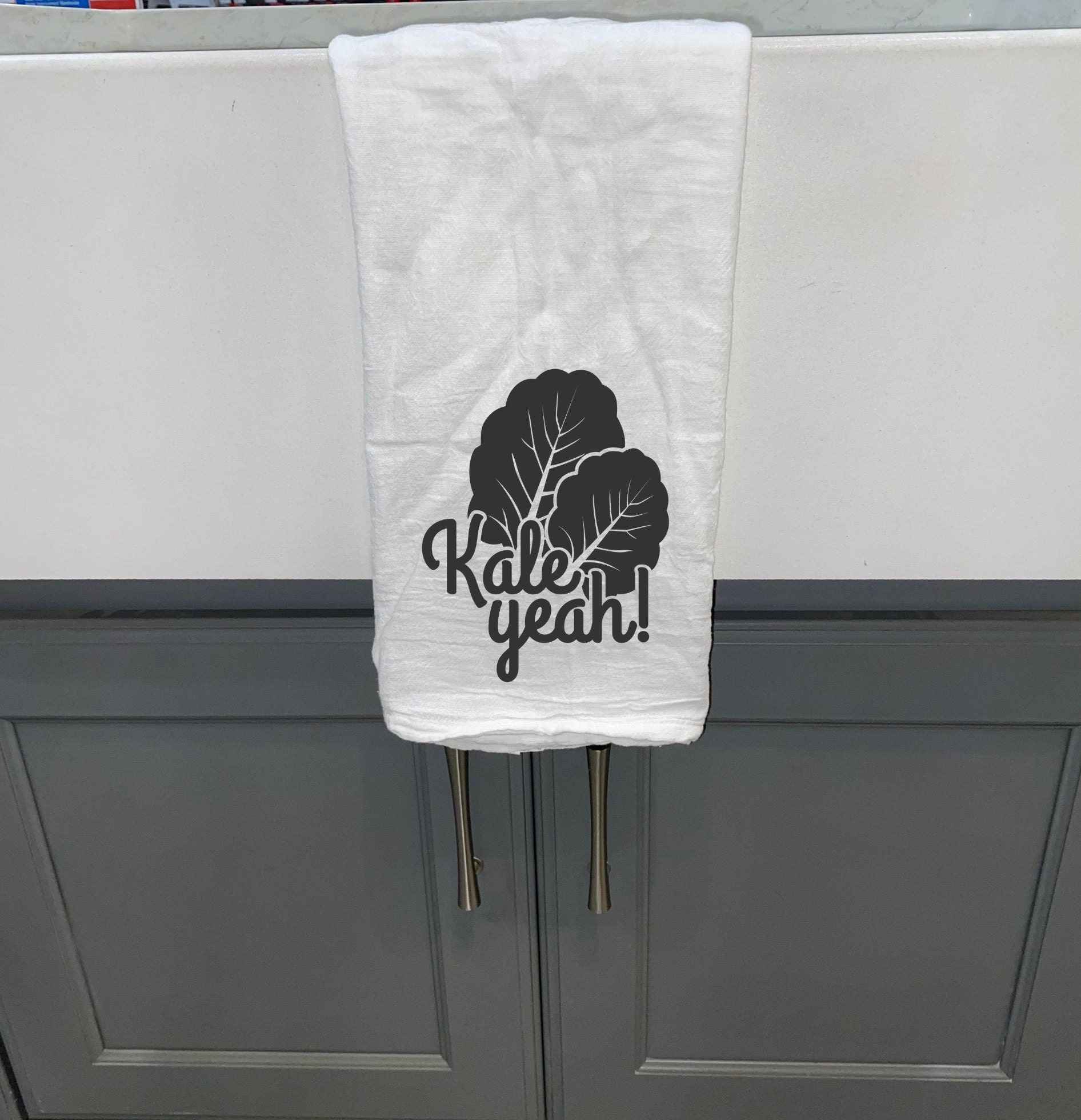 Oh Kale Yeah funny kitchen towel – Team Blonde