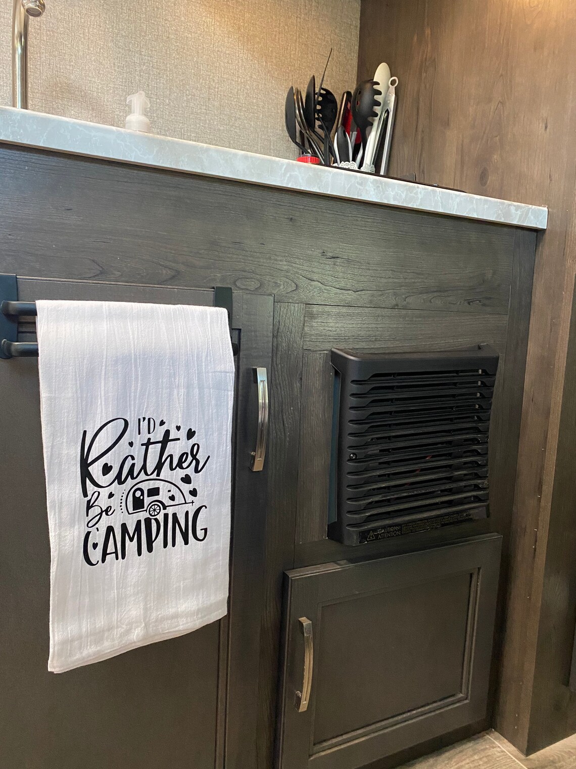 Id Rather Be Camping Towel Kitchen Towel Camping Towel Etsy