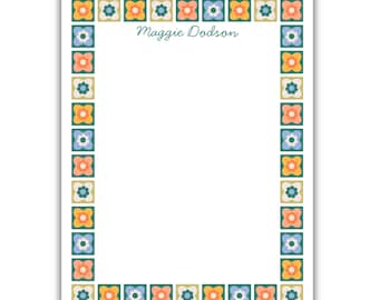 Personalized Floral Memo Pad: Custom Notepad Gift