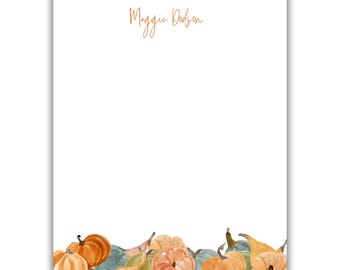 Personalized Pumpkin Notepad: Custom Stationery