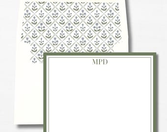 Personalized Floral Stationery | Blue & Green Notecards | Stationary| Thank You Notes| Couples Stationery | Mother’s Day Gift