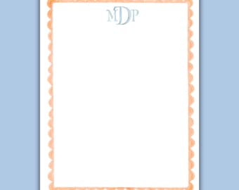 Orange and Blue Watercolor Personalized Notepad
