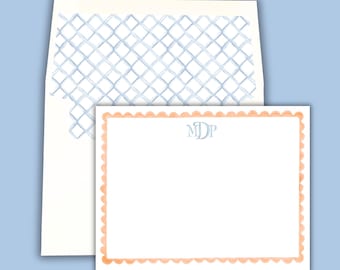 Personalized Stationery | Orange & Blue Watercolor Notecards | Thank You Note | Stationary Set | Custom Stationary | Mother’s Day Gift