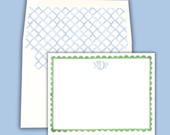 Personalized Stationery | Green & Blue Watercolor Notecard | Personalized Note Card | Thank You Note | Custom Stationary | Mother’s Day Gift