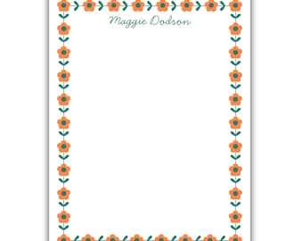 Floral Personalized Notepad: Cheerful Custom Stationery