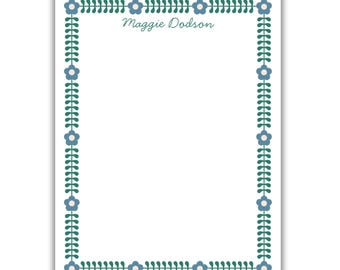 Personalized Floral Notepad: Cheerful Stationery