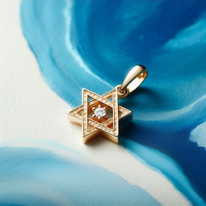 Star of David Pendant With Diamonds Gold Pendant DanityMagen David Jewish Jewelry Handmade Israeli Designer