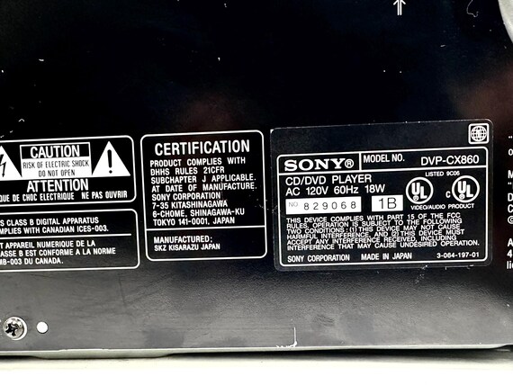 Sony DVP-CX860 Disc Explorer 300+1 DVD/CD Changer/player With