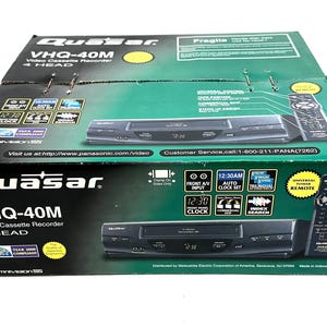 Vintage Quasar Video Cassette Recorder VHQ-40M. New IN Sealed Box