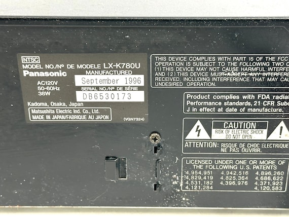 Vintage PANASONIC LX-K780 Multi-laserdisc Player Karaoke