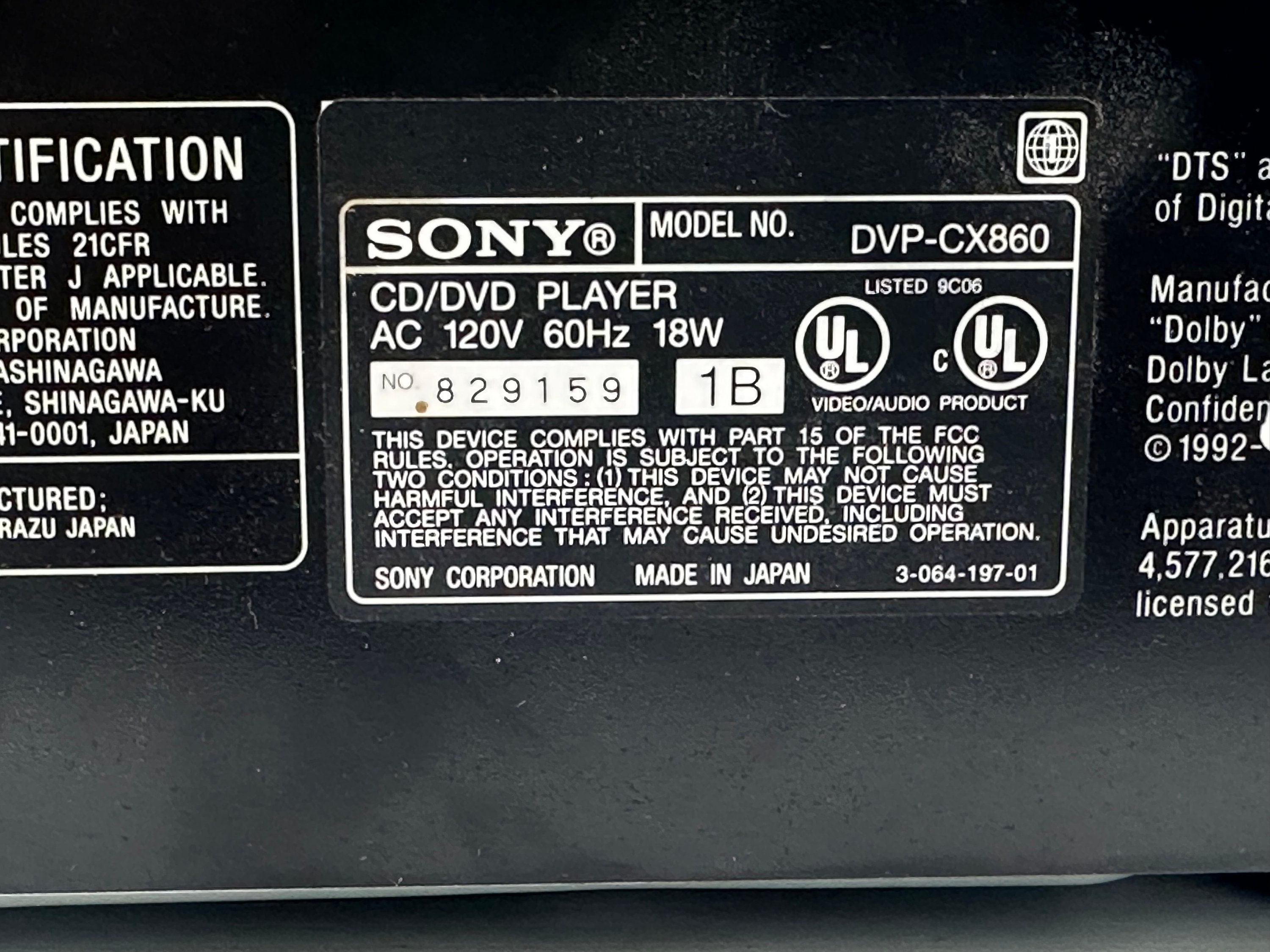 Vintage Sony DVP-CX860 Disc Explorer 300+1 DVD/CD Changer/player